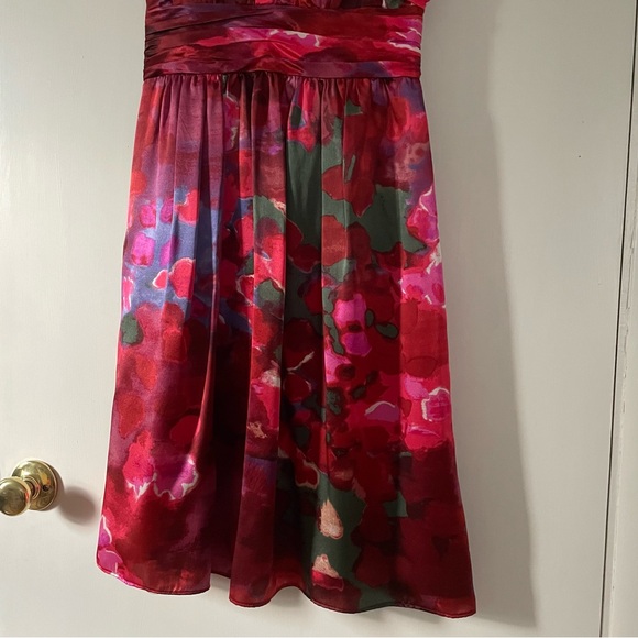 Banana Republic Silk Red Watercolor Dress - Picture 6 of 13